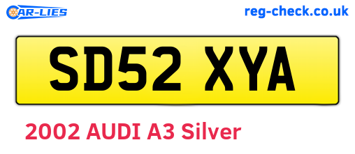 SD52XYA are the vehicle registration plates.