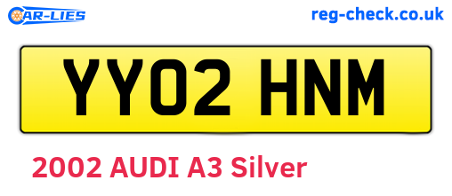 YY02HNM are the vehicle registration plates.