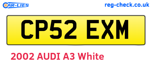 CP52EXM are the vehicle registration plates.