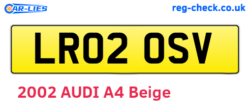 LR02OSV are the vehicle registration plates.