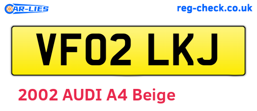 VF02LKJ are the vehicle registration plates.