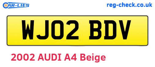 WJ02BDV are the vehicle registration plates.