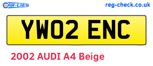 YW02ENC are the vehicle registration plates.