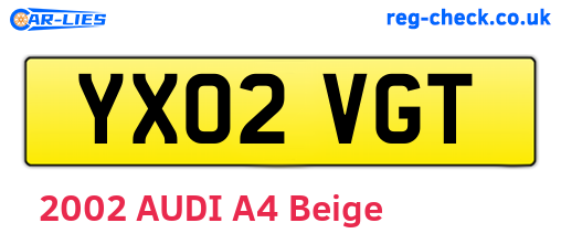 YX02VGT are the vehicle registration plates.