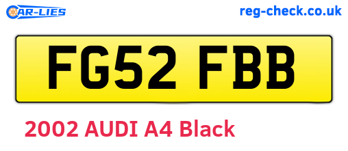 FG52FBB are the vehicle registration plates.