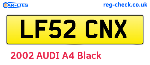 LF52CNX are the vehicle registration plates.