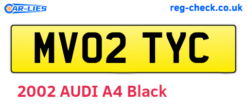 MV02TYC are the vehicle registration plates.