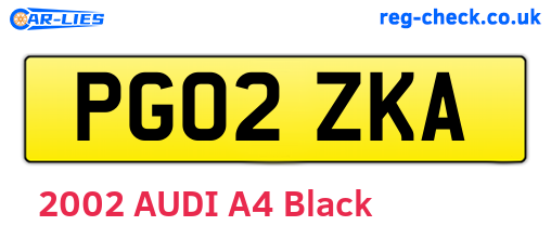 PG02ZKA are the vehicle registration plates.