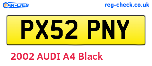 PX52PNY are the vehicle registration plates.