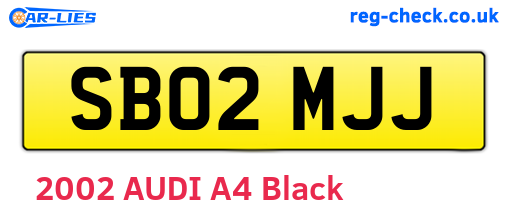 SB02MJJ are the vehicle registration plates.