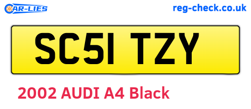 SC51TZY are the vehicle registration plates.