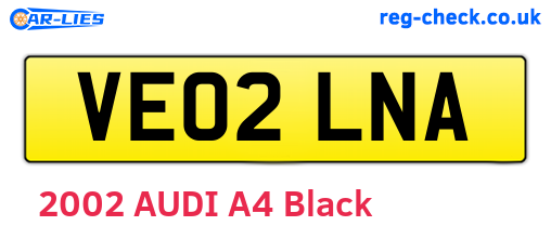 VE02LNA are the vehicle registration plates.