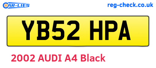 YB52HPA are the vehicle registration plates.
