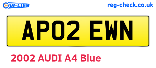 AP02EWN are the vehicle registration plates.