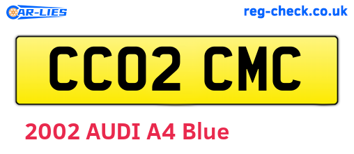 CC02CMC are the vehicle registration plates.