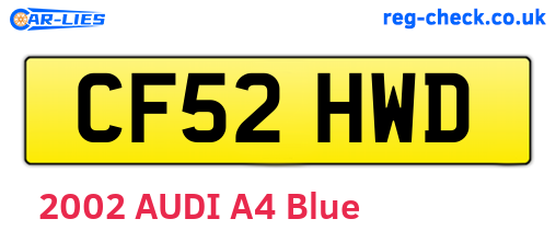 CF52HWD are the vehicle registration plates.
