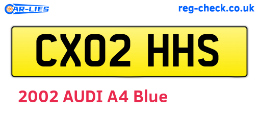 CX02HHS are the vehicle registration plates.