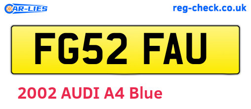 FG52FAU are the vehicle registration plates.