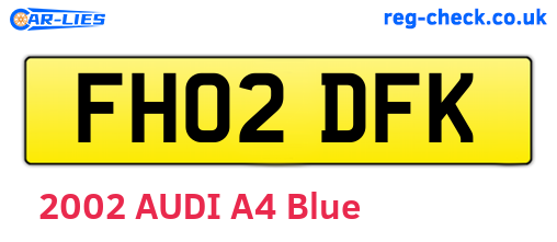 FH02DFK are the vehicle registration plates.
