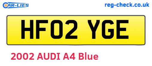 HF02YGE are the vehicle registration plates.