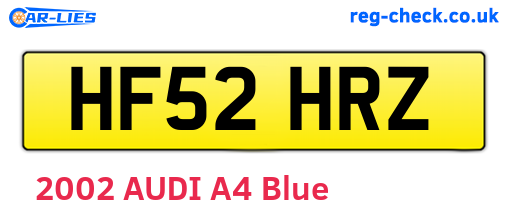 HF52HRZ are the vehicle registration plates.