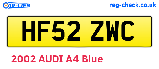 HF52ZWC are the vehicle registration plates.