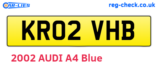 KR02VHB are the vehicle registration plates.
