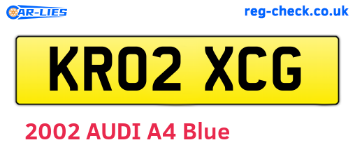 KR02XCG are the vehicle registration plates.
