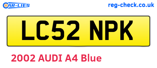 LC52NPK are the vehicle registration plates.