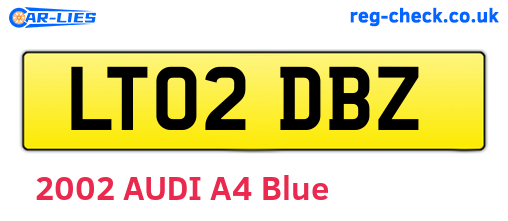 LT02DBZ are the vehicle registration plates.
