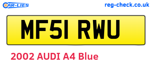 MF51RWU are the vehicle registration plates.