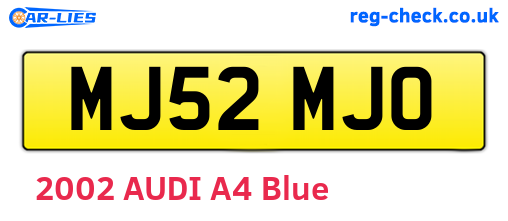 MJ52MJO are the vehicle registration plates.