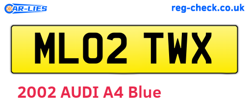ML02TWX are the vehicle registration plates.