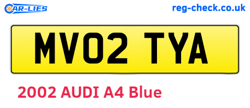 MV02TYA are the vehicle registration plates.