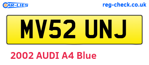 MV52UNJ are the vehicle registration plates.