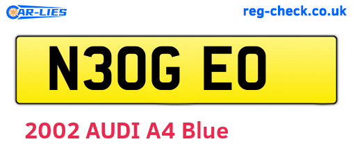 N30GEO are the vehicle registration plates.