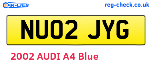 NU02JYG are the vehicle registration plates.