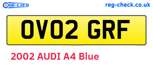 OV02GRF are the vehicle registration plates.