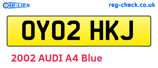 OY02HKJ are the vehicle registration plates.