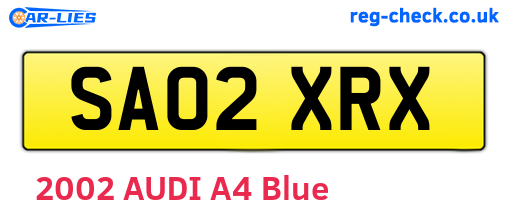 SA02XRX are the vehicle registration plates.