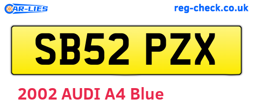 SB52PZX are the vehicle registration plates.