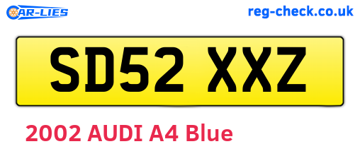 SD52XXZ are the vehicle registration plates.