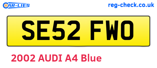 SE52FWO are the vehicle registration plates.