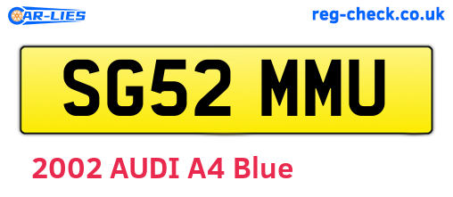 SG52MMU are the vehicle registration plates.