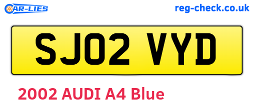 SJ02VYD are the vehicle registration plates.