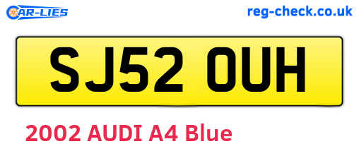 SJ52OUH are the vehicle registration plates.