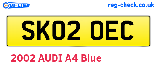 SK02OEC are the vehicle registration plates.