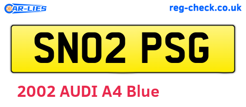 SN02PSG are the vehicle registration plates.