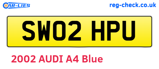 SW02HPU are the vehicle registration plates.