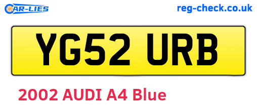 YG52URB are the vehicle registration plates.